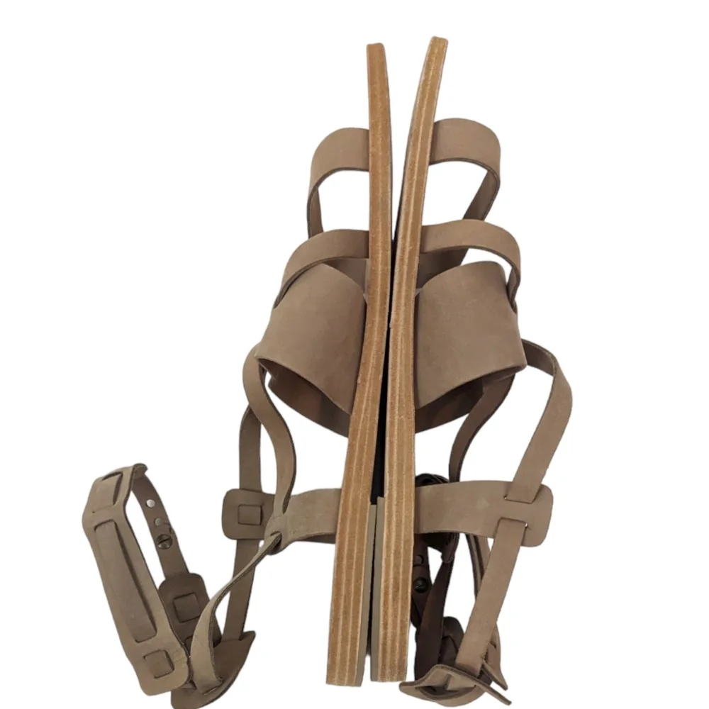 Valia Gabriel Leather Strappy Sandals Anthropologie Womens 39 Hand Made Tan - Picture 11 of 12